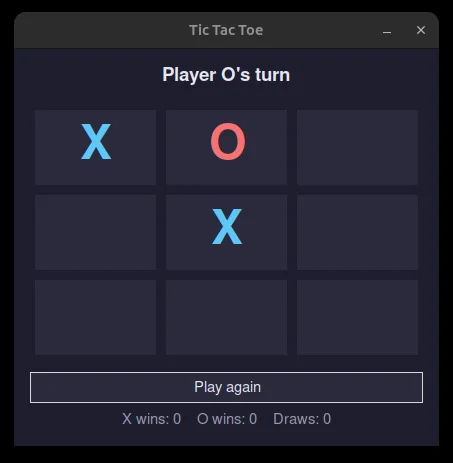 The real Tic Tac Toe GUI.